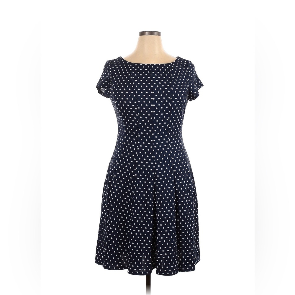 Gabby Skye Navy/White Polka Dot Dress